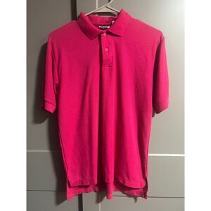 VTG Levi's Men Polo T-Shirt Short Sleeve Embroider Single Stitch Pink Medium